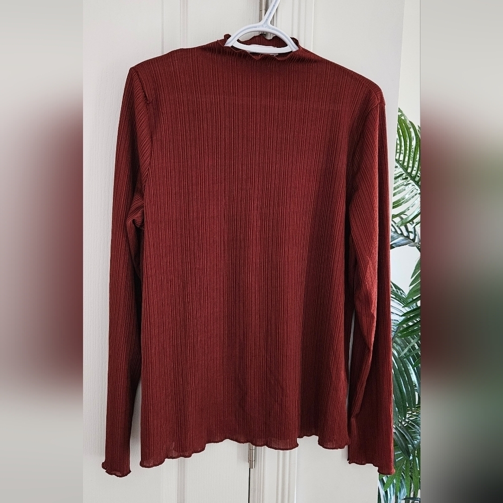 Rich Rust Ribbed Blouse
